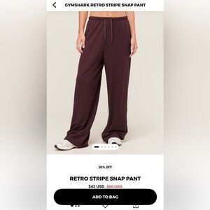 New in bag - Gymshark Retro Stripe Snap Pants cherry purple black XS